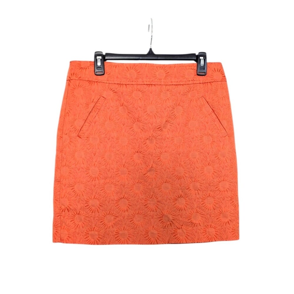 Postmark Anthropologie Textured Orange Sunburst Skirt - Size 10 Womens